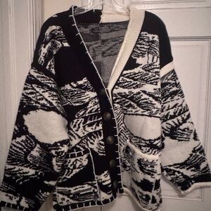 Commense Monochrome Striped Cardigan
